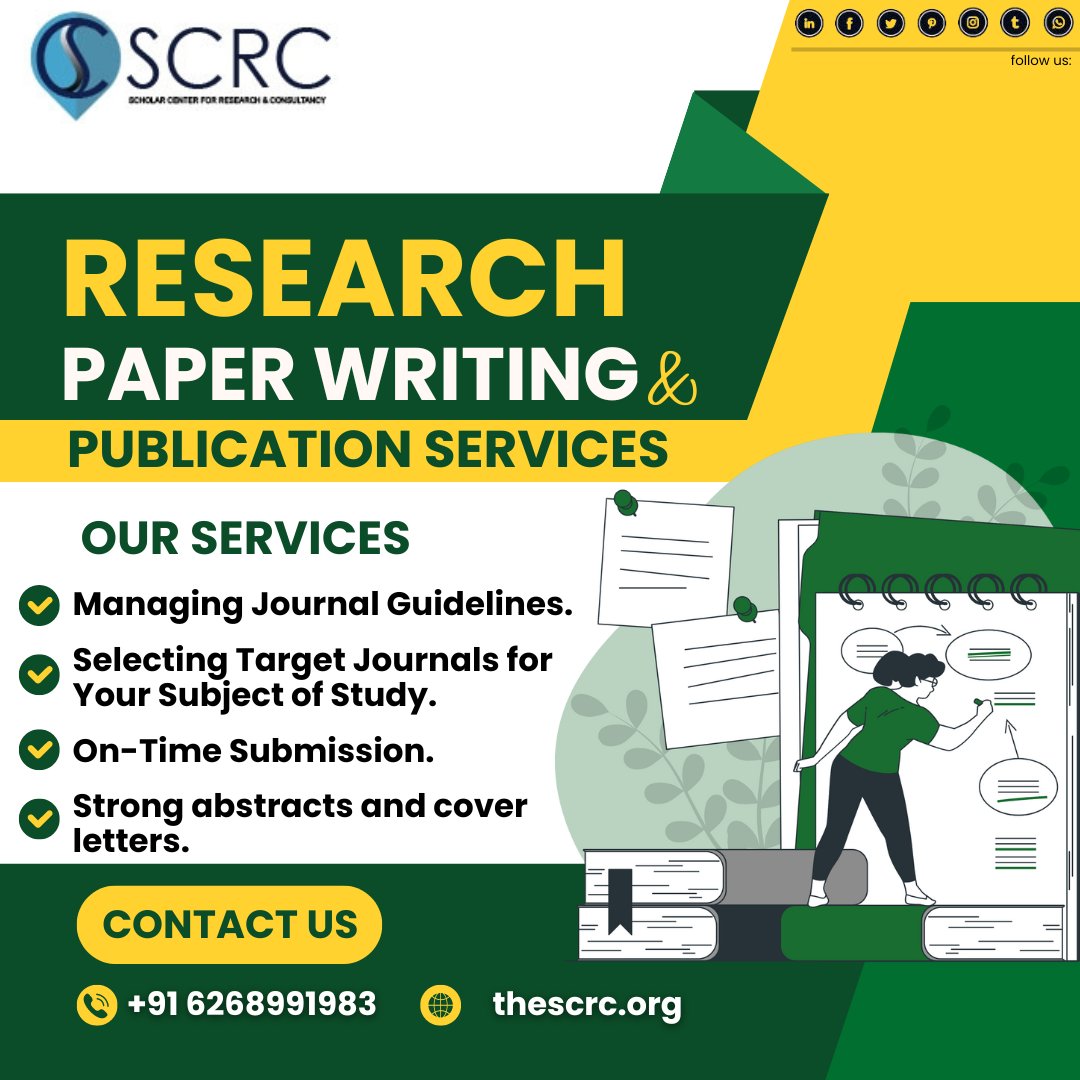 Research paper writing and publishing services.
Visit: thescrc.org
Mail: scrcoffice@gmail.com
Contact: +91 6268991983
#Synopsis #writing #thesis #writingservices #synopsiswriting #writersofinstagram #ResearchPaper #contentwriting #bestwriting #padwork