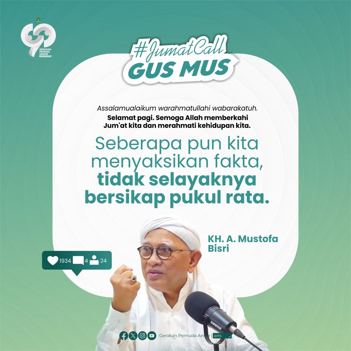 Seberapa pun kita nenyaksikan fakta, tidak selayaknya kita bersikap pukul rata #JumatBerkah