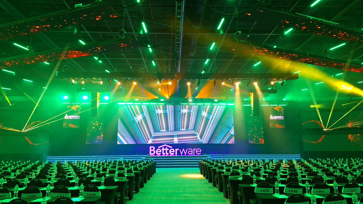 At Betterware's corporate event, LED EVENT TECHNOLOGY implemented YesTech's MG7S P3.9 LED display, which features the linear secondary adhesive force workmanship and full-point reinforcement. These technical advancements have significantly increased the LED's thrust.