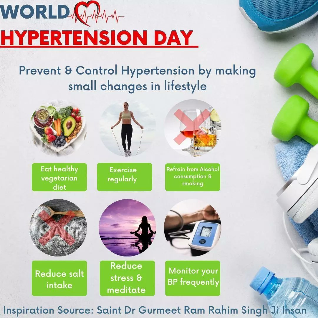 #WorldHypertentionDay Stress causes problems like high blood pressure in our life. This is a big problem. To get rid of this, Saint MSG has said that serious problems like stress can be controlled by regularly doing vegetarianism, meditation, exercise and yoga.