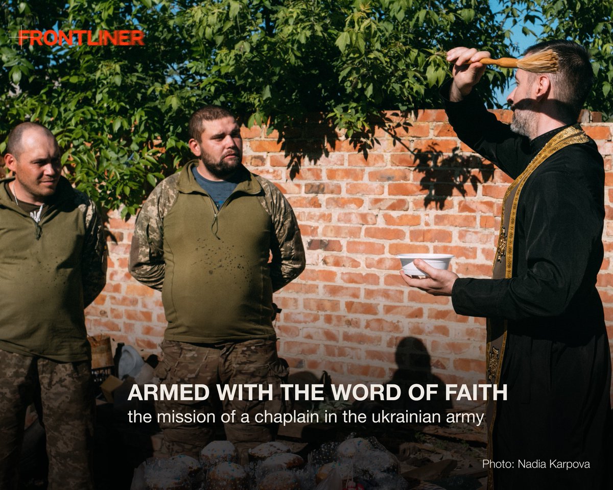 What is the main purpose of a military chaplain at the front line? Nowadays 350 chaplains serve in the Armed Forces of Ukraine. Read more about their mission: frontliner.com.ua/armed-with-the…