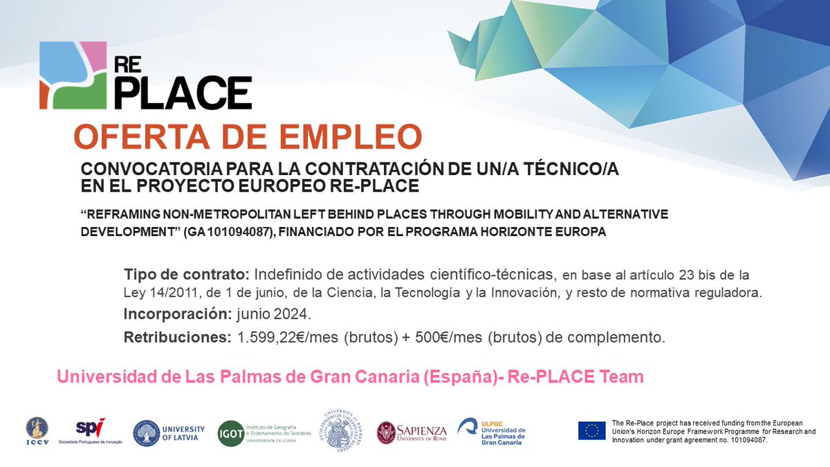 Geografía ULPGC (@geo_laspalmas) on Twitter photo OFERTA DE EMPLEO GEÓGRAFA/O
Más info: fpctserver.upe.ulpgc.es/convocatorias/…
@AGE_Oficial
<a href="/colegeografos/">Colegio de Geografos</a>
<a href="/GeoCanarias/">Geógrafos Canarias</a>
<a href="/pctulpgc/">FPCT ULPGC Fundación Parque Científico Tecnológico</a>
<a href="/ULPGC/">ULPGC</a>
<a href="/iatext/">IATEXT</a>
<a href="/fgh_ulpgc/">FGH_ULPGC</a> OFERTA DE EMPLEO GEÓGRAFA/O
Más info: fpctserver.upe.ulpgc.es/convocatorias/…
@AGE_Oficial
<a href="/colegeografos/">Colegio de Geografos</a>
<a href="/GeoCanarias/">Geógrafos Canarias</a>
<a href="/pctulpgc/">FPCT ULPGC Fundación Parque Científico Tecnológico</a>
<a href="/ULPGC/">ULPGC</a>
<a href="/iatext/">IATEXT</a>
<a href="/fgh_ulpgc/">FGH_ULPGC</a>