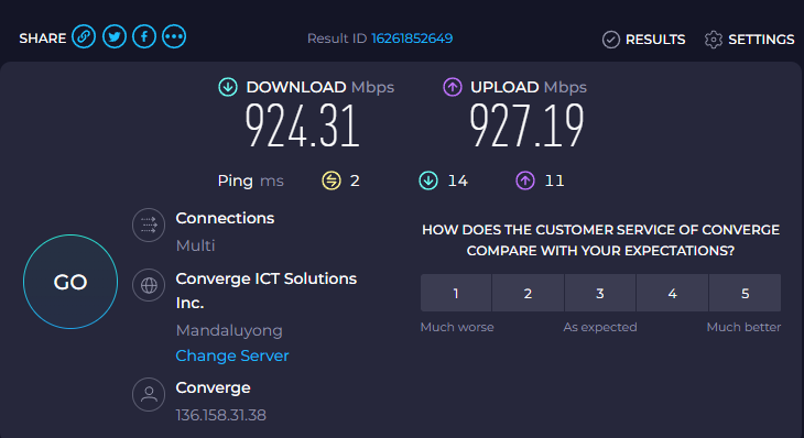MengMorales's tweet photo. Daily Speedtest for @ExperienceCNVRG's #UnleashTheBoostSpeedTestChallenge #FlexYourSpeed #ConvergeSpeedtestChallenge   

Day 26 https://t.co/jguS9PtLft