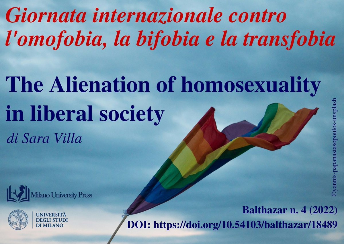Il #17Maggio celebriamo la Giornata internazionale contro l’#omofobia, la #transfobia e la #bifobia con una lettura #OpenAccess da #Balthazar, sulle relazioni tra la struttura economica della #società e la #repressione dell'#omosessualità: 👉doi.org/10.54103/balth… #IDAHOBIT