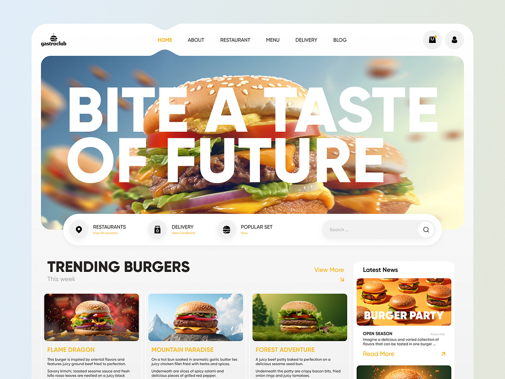 Website Design. Gastro Club - Case Study 
🍔 Vibrant and appetizing design that excites the senses 

Explore more at Dribbble 👉 dribbble.com/kalynasolutions

#WebsiteDesign #WebDesign #casestudy #kalynasolutions