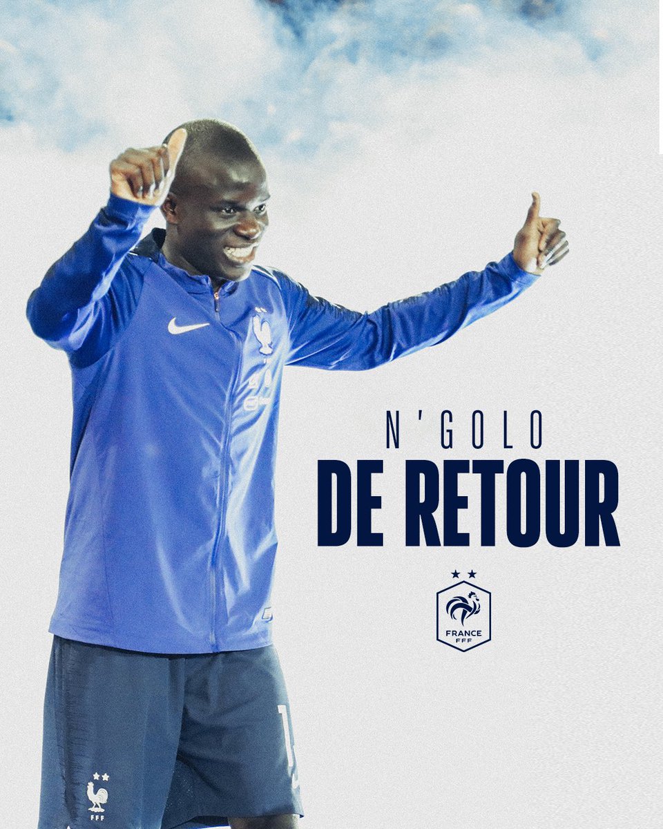 Quel plaisir de retrouver ce sourire dans le groupe 😁

@nglkante 💙

#FiersdetreBleus