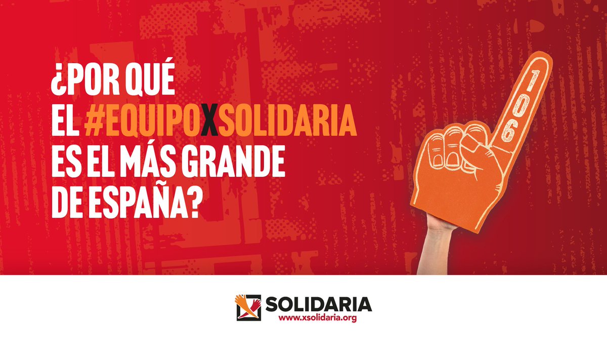 El #EquipoXSolidaria es el más grande de España por 2 razones: 1️⃣ Está compuesto por millones de personas. 2️⃣ Esas personas están llenas de solidaridad. Más de 12 millones de personas ya marcan la @XSolidaria en su renta ayudando a quienes más lo necesitan. ¿Te unes? 😉