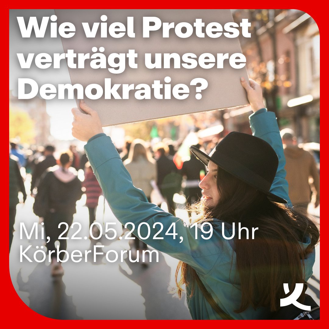 📜 Gefährden radikale Aktionen unsere Demokratie?

📢 Über die Rolle von Protest diskutieren die Juristin @akbarian_samira, der Aktionskünstler Philipp Ruch und der Historiker <a href="/paulnolteberlin/">Paul Nolte</a>.

❗ Livestream vormerken: 👉 koerber-stiftung.de/veranstaltunge…

🤝 <a href="/KoerberHistory/">Körber-Stiftung History & Politics</a>