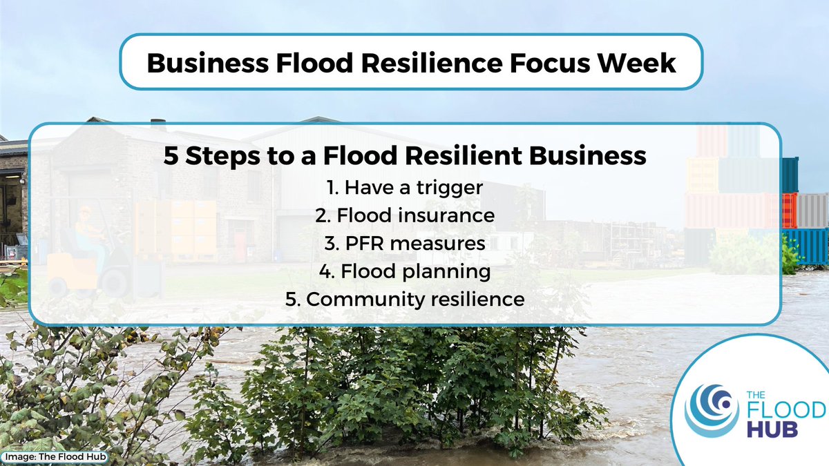 Here are the 5 steps to becoming #flood resilient💧 These can be applied to your #business & home🏪 Following these steps can ensure #BusinessContinuity which minimises damage & losses following closure. ➡ thefloodhub.co.uk/wp-content/upl… #BCAW2024 #BusinessResilience