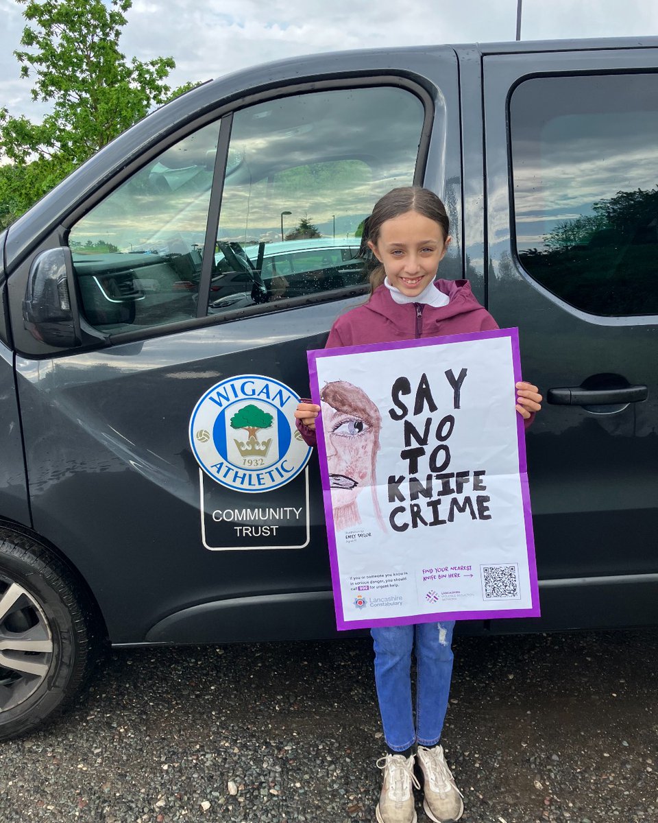 Inspiring! 11-year-old, Emily, has designed Lancashire’s campaign artwork for #OpSceptre, spreading crucial messages about knife crime across the county. Youth leading the charge in raising awareness – let’s amplify their voices and support their efforts! 👏 @LaticsCommunity