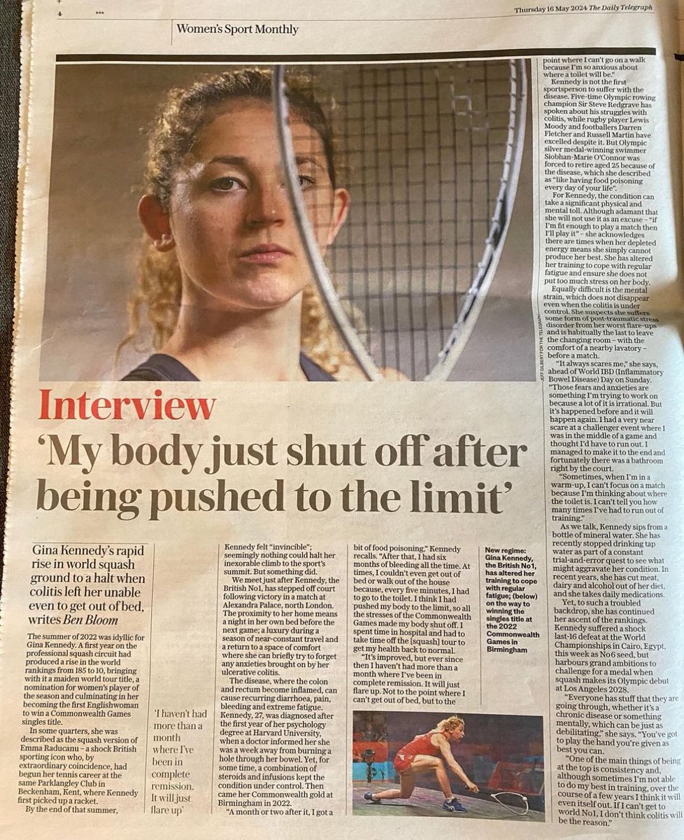 Taking it mainstream. So good to see squash and our own @ginakennedyy in the @WomensSport 🤩