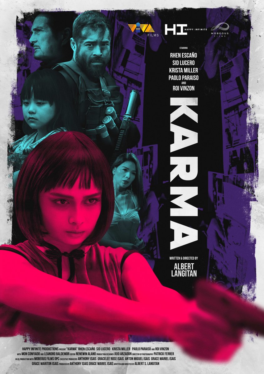 KARMA IS A B*TCH! Take a look at the OFFICIAL POSTER of this year's Action-Revenge Film, 'KARMA' Starring Rhen Escaño, Sid Lucero, Krista Miller, Paolo Paraiso, and Roi Vinzon. A film by Albert Langitan. Distributed by Viva Films. June 19 Only In Cinemas #Karma #Rhen Escaño