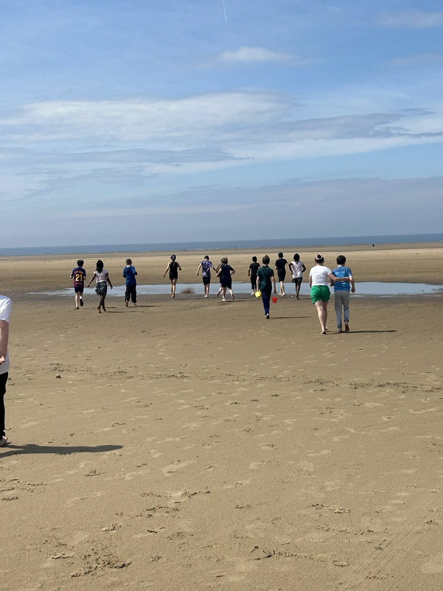 The sea is too far out so this large puddle will have to do! 🏖️