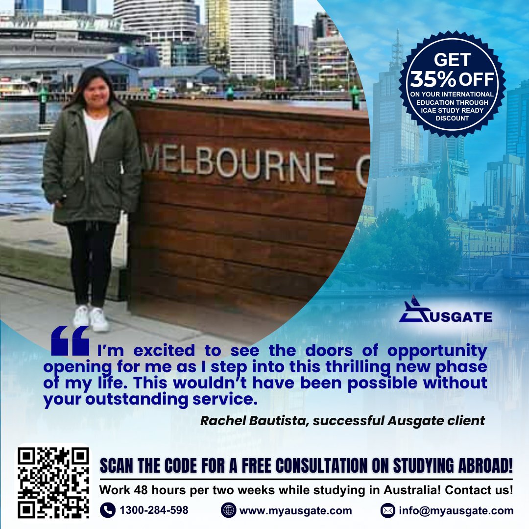 Take it from one of our successful clients, Bautista, and let your Australian dream soar high! Hit this link to book FREE CONSULTATION: calendly.com/info-ausgate

#StudyInAustralia #AustralianEducation #AustralianVisa #StudentVISA #InternationalStudents #StudyAbroadConsultants