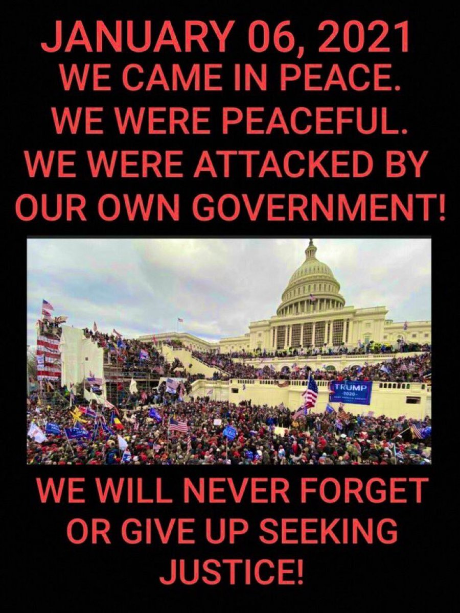There can never be peace until the real perpetrators are held accountable for organizing a “fake insurrection.” Who agrees? 🙋‍♂️👇