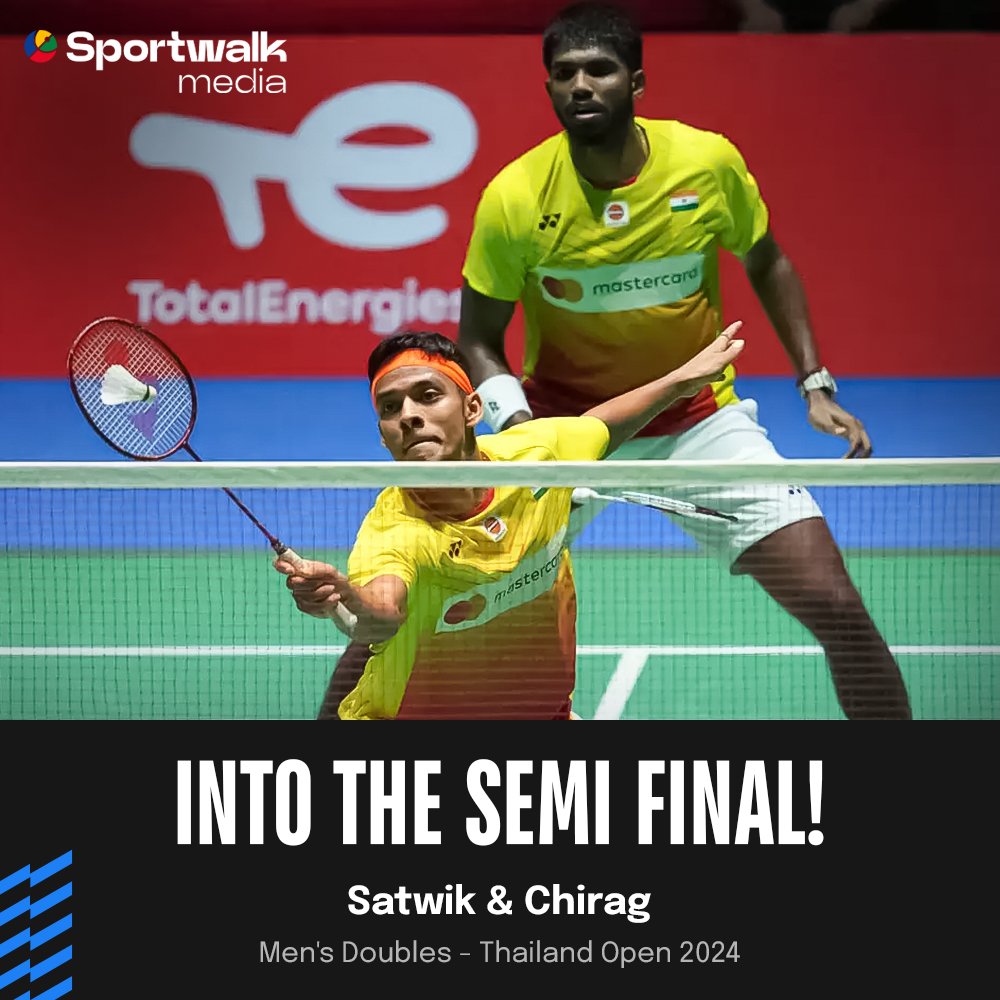 🏸🔥 𝗨𝗻𝘀𝘁𝗼𝗽𝗽𝗮𝗯𝗹𝗲 𝗳𝗼𝗿𝗰𝗲! The Satwik-Chirag pair clinch another victory, dominating the 🇲🇾 pair of Junaidi-Roy duo in straight games in the quarters. Scoreline 👇 ------------------ 2️⃣1️⃣ - 0️⃣7️⃣ 2️⃣1️⃣ - 1️⃣4️⃣ 👉🏻 Follow @sportwalkmedia for the latest updates on Indian