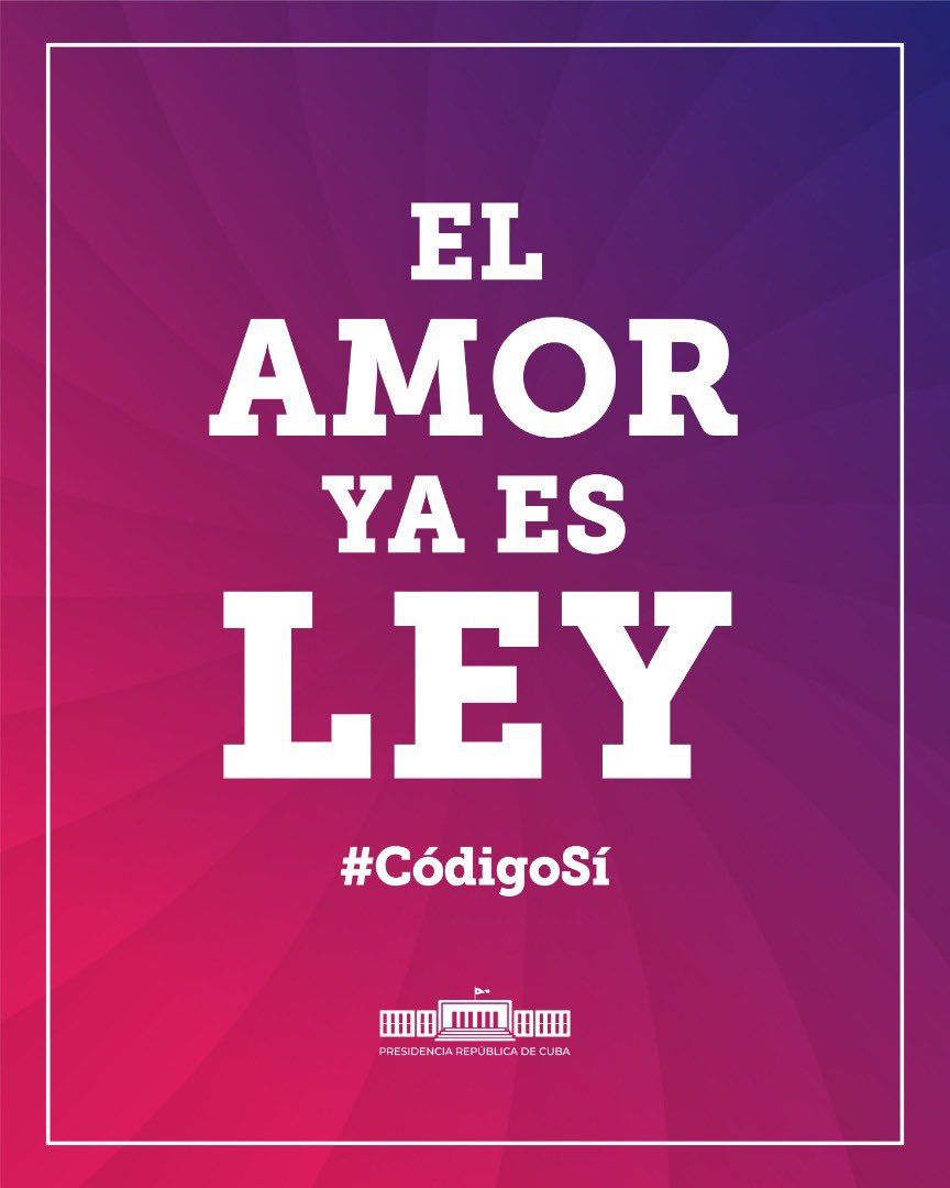 Nuestro país celebra con orgullo el Día Internacional contra la Homofobia, la Transfobia y la Bifobia. Entre todos construimos un Código de las Familias que apuesta por el respeto, la inclusión y los derechos de todas las personas. En #Cuba el #AmorEsLey y lo seguirá siendo.