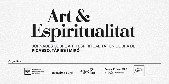 Entre el 21 i 24 de maig, @UPFBarcelona, @fundaciomiro, @museupicasso i Fundació Tàpies organitzem unes jornades sobre art i espiritualitat en l’obra de #Miro, #Picasso i #Tapies La 2a sessió serà a la Fundació Tàpies. Us hi esperem + info fundaciotapies.org/event/jornades… #AnyTapies