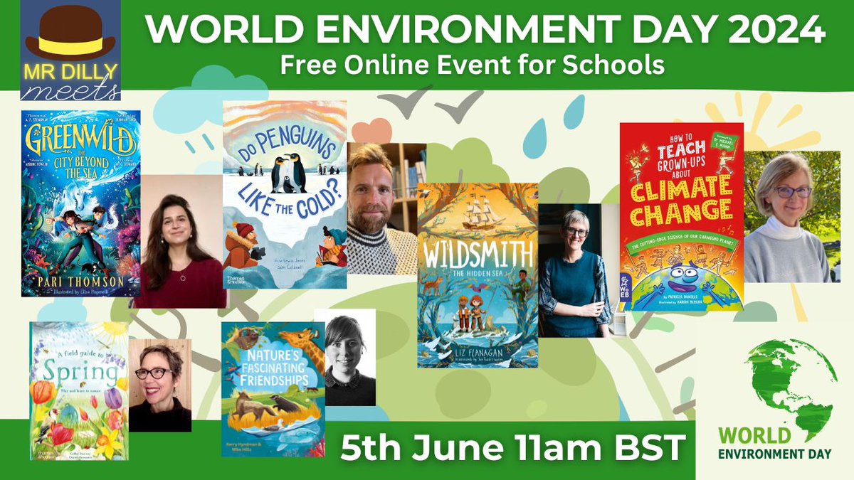 🔊 Calling all #Schools! #Teachers! #Librarians! On #WorldEnvironmentDay, @PStoneDaniels will be joining @mrdillypresents in a free online event for schools 🌎 ➡️Join at 11am on 5th June: tinyurl.com/mu79yys7