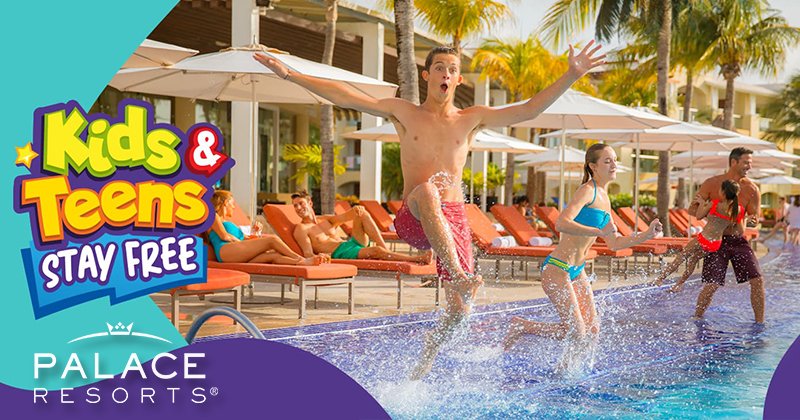 Kids & teens stay free at Palace Resorts! 🌞💦 
Learn more: best-online-travel-deals.com/best-vacation-… 
#caribbean #traveldeals #familytravel