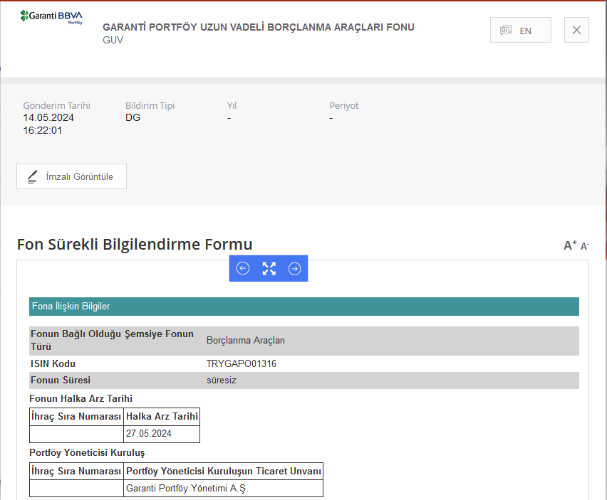 dvdckrn's tweet image. ➡️TEFAS'ta yeni bir fon ihraç hazırlığı içinde.

#GUV - GARANTİ PORTFÖY UZUN VADELİ BORÇLANMA ARAÇLARI FONU

Halka arz tarihi: 27.5.2024.
Fon'un yatırım stratejisi: Fon toplam değerinin en az %80'i, devamlı olarak yerli ve yabancı kamu ve/veya özel sektör borçlanma araçlarına