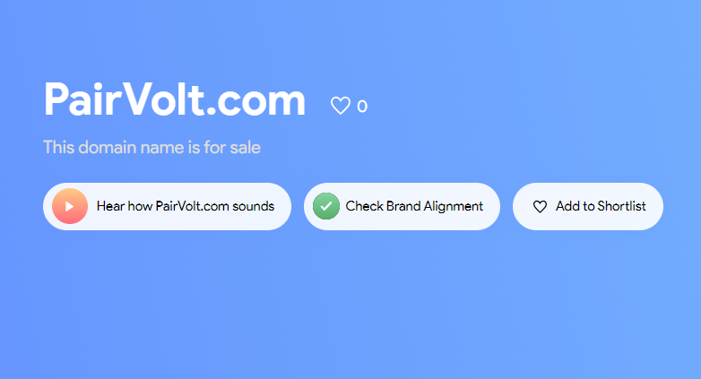 Handreg this morning, approved by Atom Preimium a few hours later!

PairVolt. com 

Logo coming soon!

#squadhelp #atom #domain #domains #domainsforsale #domainsale #volt #pairvolt #pair #startup #Charge #handreg