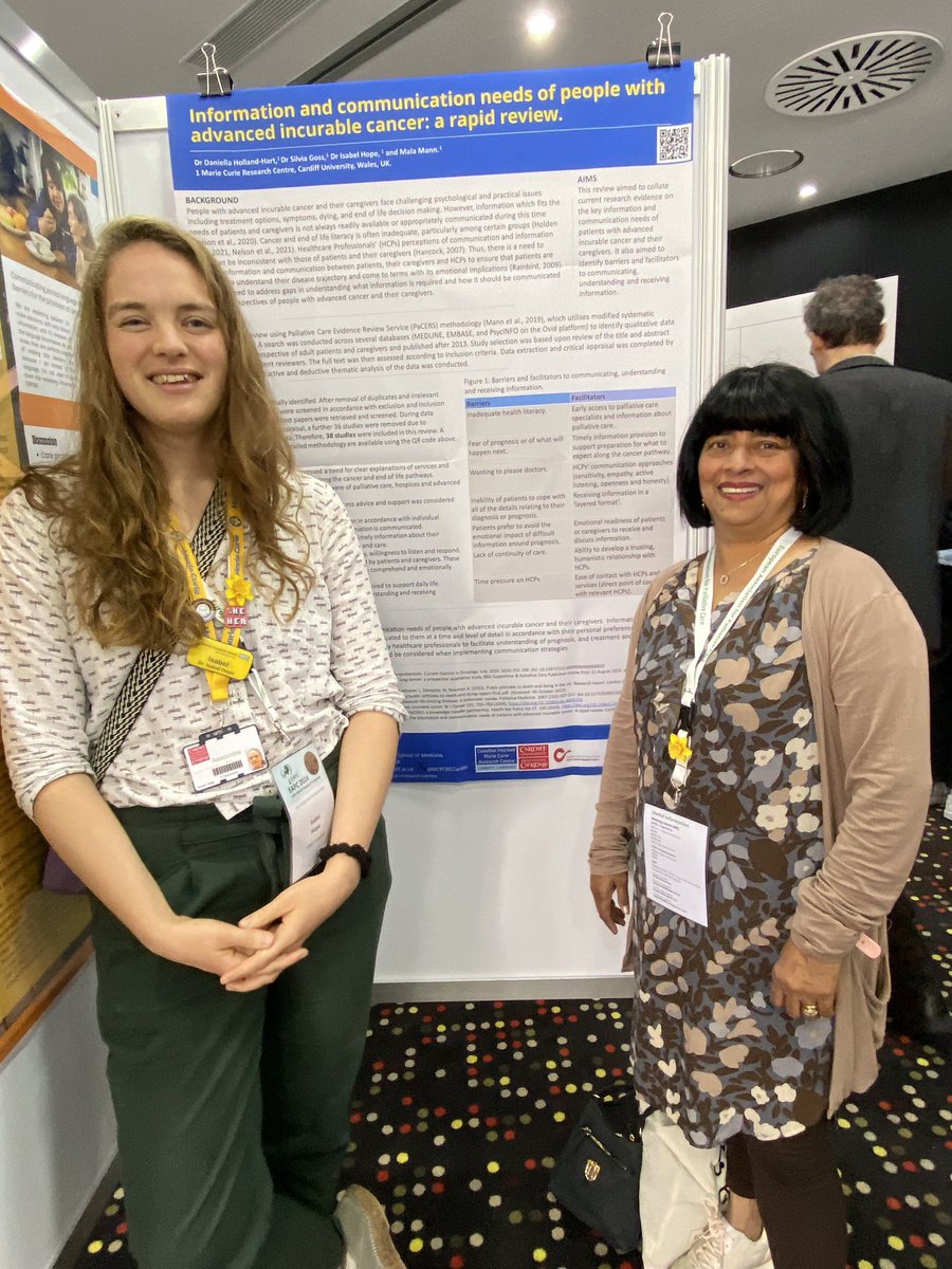 Mala Mann MCLIP (@sysreviews) on Twitter photo @SilviaGoss1 @Daniella_M_H our poster presentation at #EAPC2024 <a href="/MCPCRCCardiff/">Marie Curie Research Centre, Cardiff</a> #cancer #communication #information @SilviaGoss1 @Daniella_M_H our poster presentation at #EAPC2024 <a href="/MCPCRCCardiff/">Marie Curie Research Centre, Cardiff</a> #cancer #communication #information