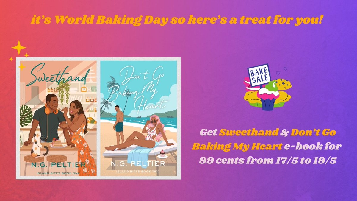 It's World Baking Day so I have a treat for you! 
The US version of SWEETHAND and DON'T GO BAKING MY HEART ebook are 99 cents across all platforms...all weekend! 💃🏽
👉🏻 ngpeltier.com/bookish-things/