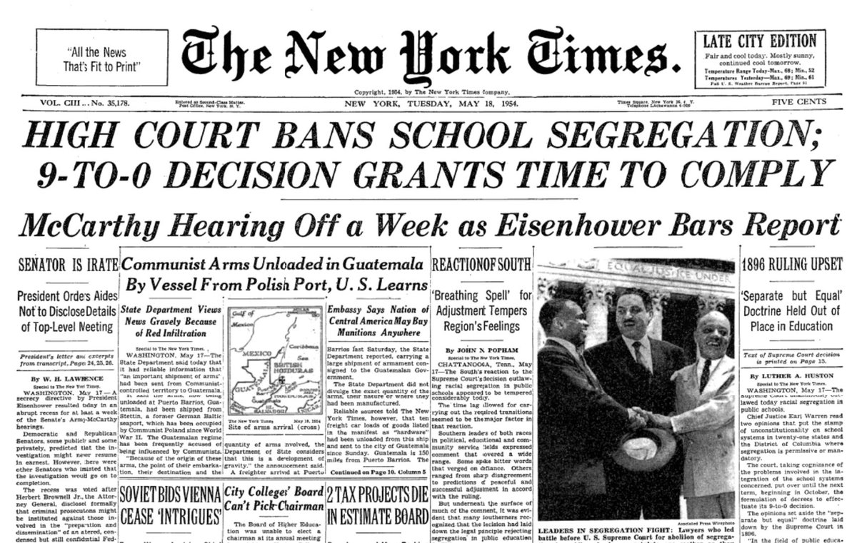 70 years ago today, the Supreme Court handed down its unanimous decision in Brown v. Board of Education.
