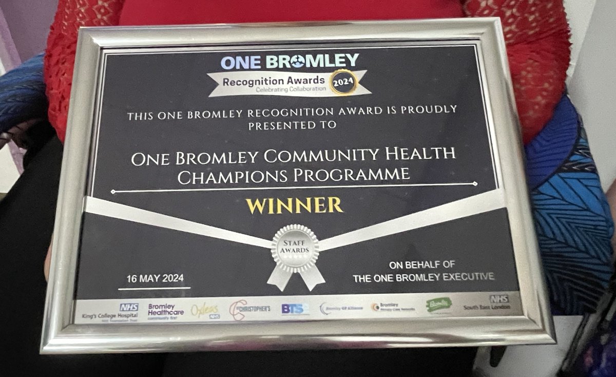 Celebrating our exceptional volunteers!🌟Congratulations to the Bromley Health Champions programme. Local people sharing vital information, engaging communities & promoting healthy lifestyles. Champions are bridging gaps & reducing health inequalities 🫶 #OneBromleyAwards2024