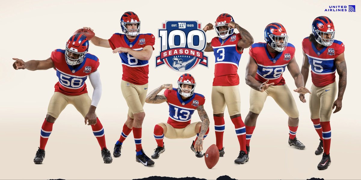 I have zero issue with the 100 year uniforms and helmets by the @Giants It's the uniforms they wore back then. People who are having issues with it. Don't buy them. Sure it looks like the Habs colors. Who cares?