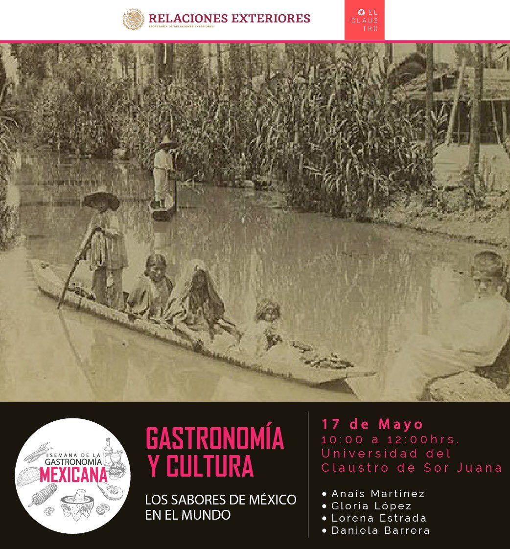 Hoy viernes, 17 de mayo, conéctate a la “Gastronomía y cultura: Los sabores de México en el mundo”. ⏰12pm (Miami) 📡Transmisión por el canal del #ClaustroDeSorJuana 👉 youtube.com/@elclaustroofi…