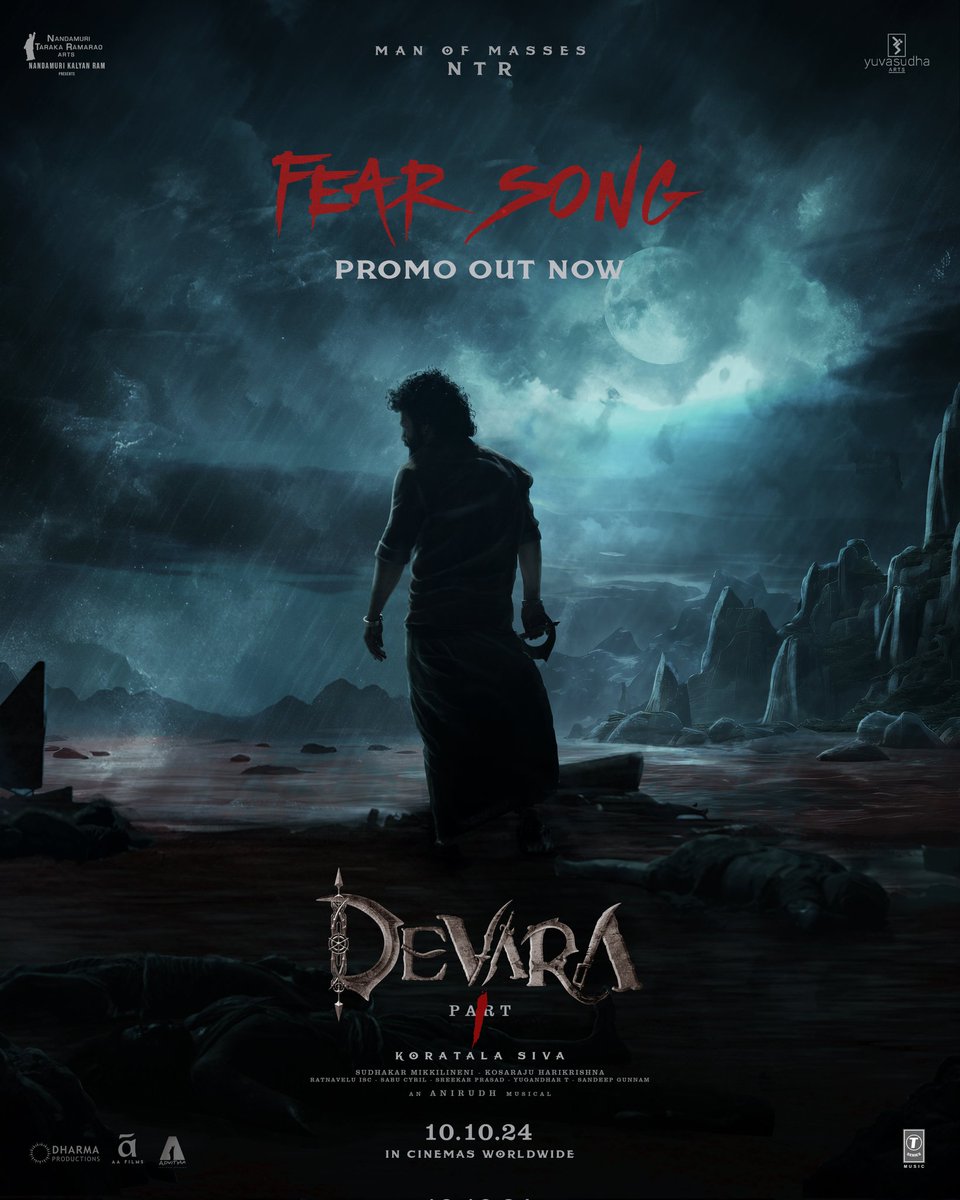 It's a warning notice from the Lord of Fear 😎 youtu.be/y1fUR9WeKLo #FearSong Promo out now! Get ready to go gaga and celebrate the MAN OF MASSES @Tarak9999's arrival in an electrifying manner on May 19th 🔥 An @anirudhofficial musical 🎶 #Devara #DevaraFirstSingle