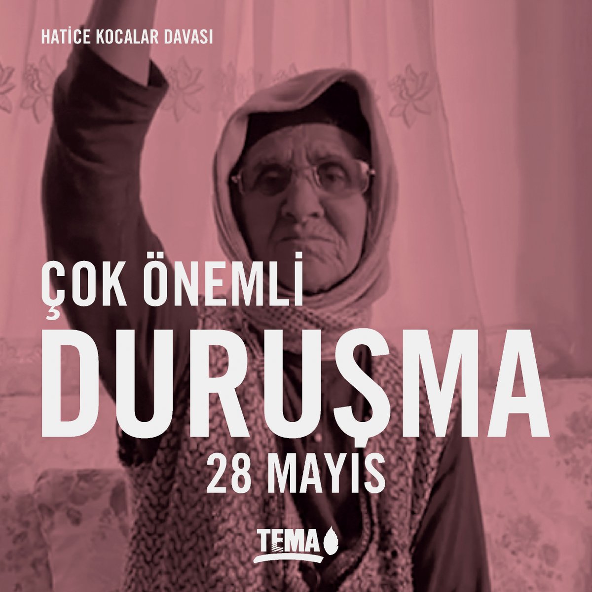 DURUŞMA: 28 Mayıs’ta 3. duruşması gerçekleşecek olan Hatice Kocalar'ın davası; sadece adalet için değil aynı zamanda tarım toprakları, su varlıkları, ekosistem ve toplum sağlığı açısından da büyük önem taşıyor. TEMA Vakfı olarak; tarım topraklarımızın, ormanlarımızın ve