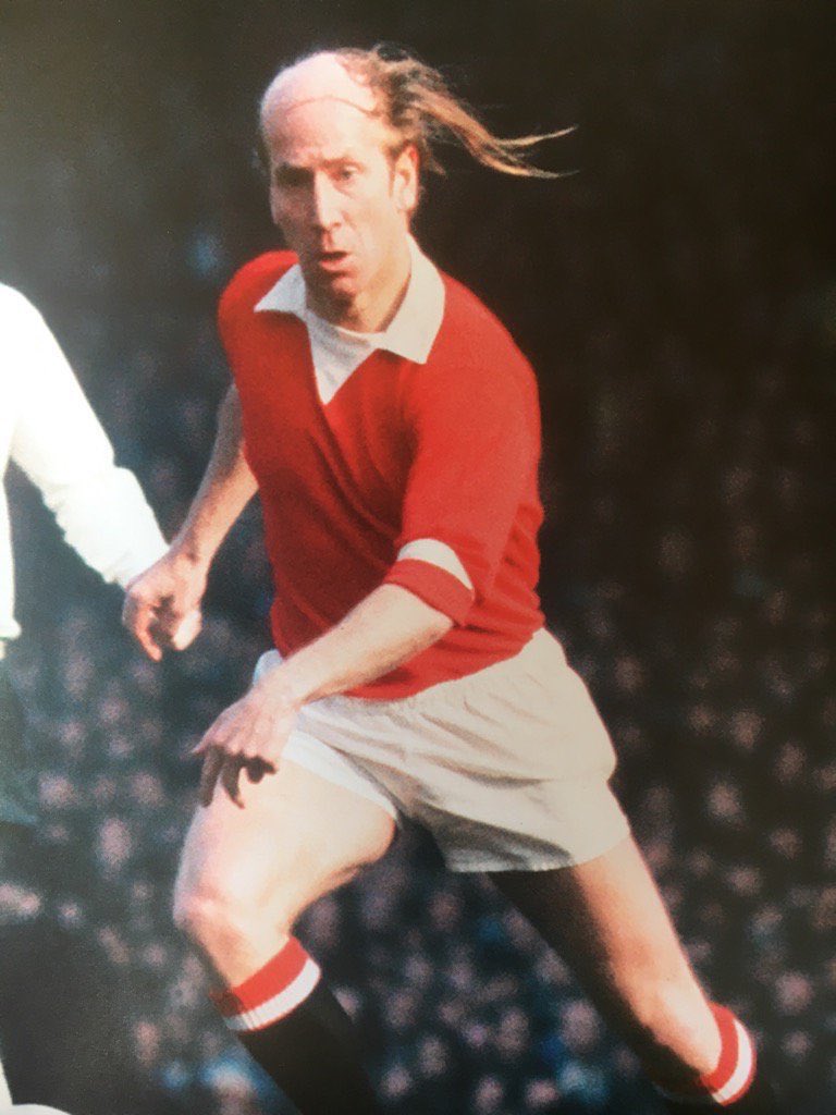 @WoodmanGav Bobby Charlton - allowed to lightly tug on a jersey but no more.