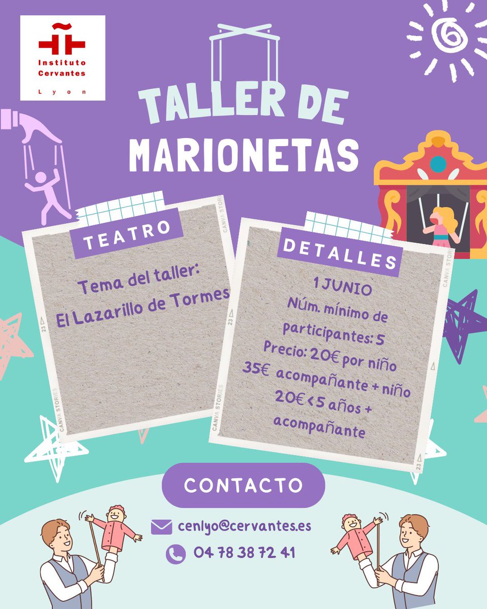 🎉Vuelven nuestros talleres de marionetas‼️🎨🎎
Tras el éxito obtenido en la última sesión de este taller, estamos felices de comunicarles que se vuelve abrir el taller para el sábado 1 DE JUNIO de 10h a 12h.
Toda la información en los carteles ⬇️⬇️⬇️⬇️⬇️
Os esperamos 🙌🏼💥