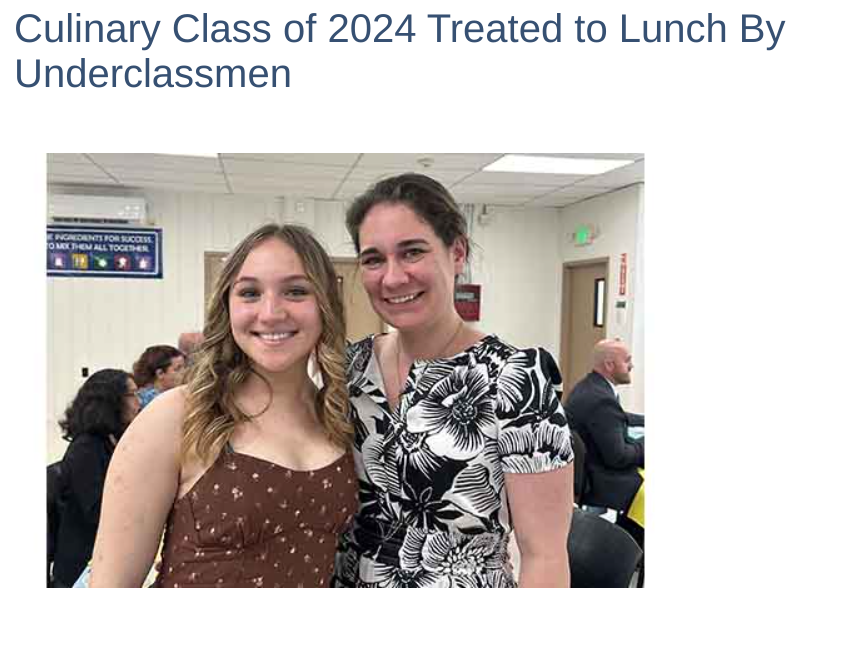 Congratulations <a href="/brewsterschools/">Brewster Central School District</a> Bella for being the
<a href="/pnwboces/">PNW BOCES</a> Culinary Student Speaker. I am so honored to be there to support you. You will be amazing at the CIA next year. Read more about the program -&gt; tinyurl.com/bddtpux6