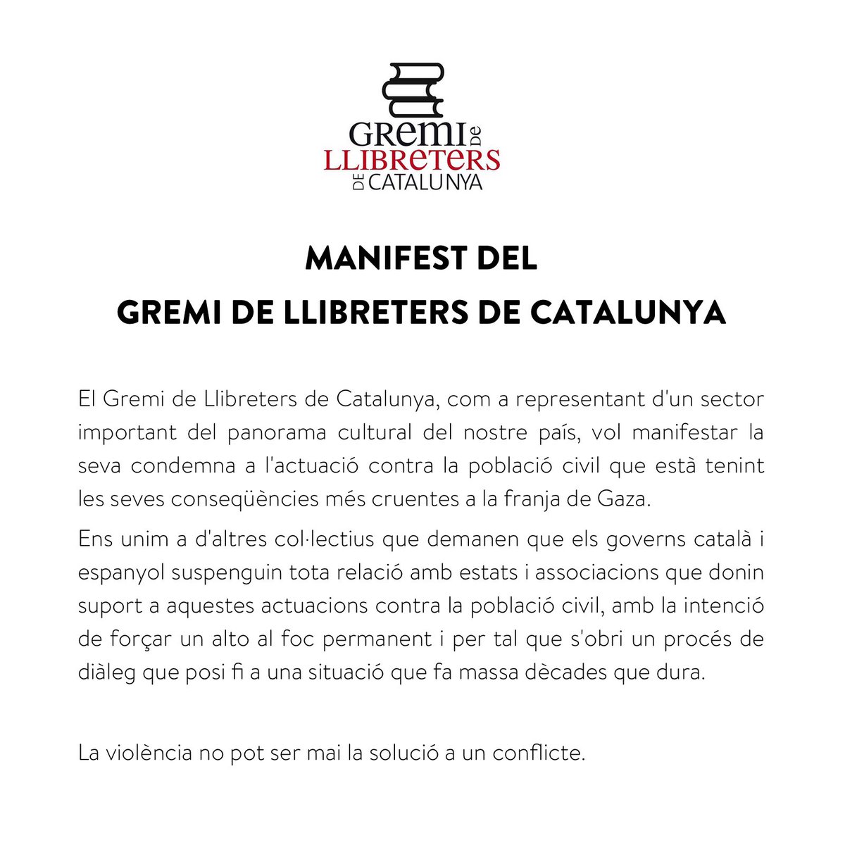 🔴 Manifest del Gremi de Llibreters de Catalunya.