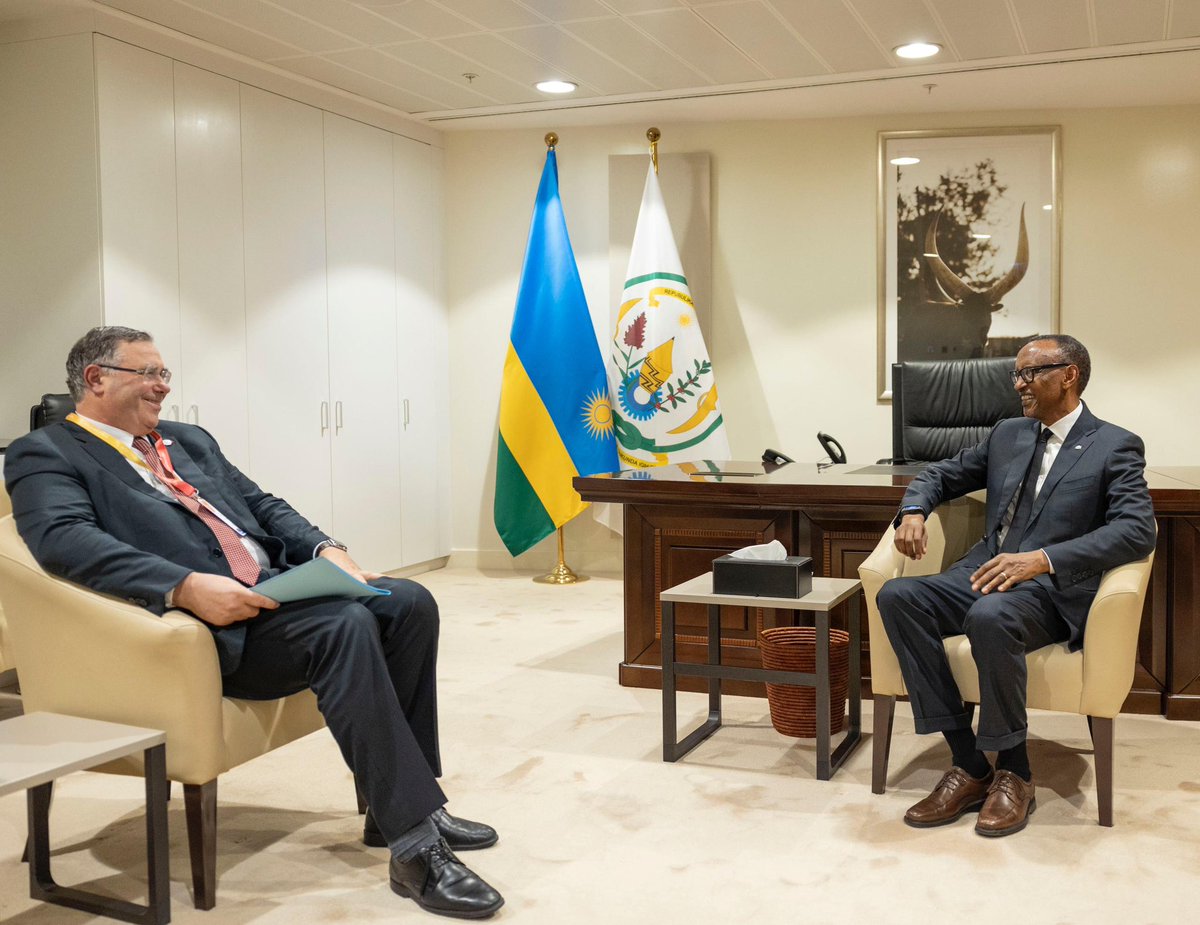 President Kagame also met with Patrick Pouyanné, the CEO of TotalEnergies, who is in Rwanda for #ACF2024. TotalEnergies and Rwanda collaborate in a variety of sectors including energy, e-mobility and education.