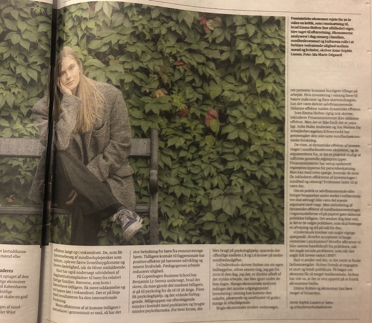 Jeg har skrevet en kronik om Underskud af <a href="/emma_holten/">Emma Holten</a> 

Bogen stiller et godt spørgsmål. Men der er simpelthen fortaget så mange besynderlige valg…

En bog om feministisk økonomi, der stort set ignorerer den indflydelse de feministiske økonomer har haft
berlingske.dk/kronikker/oeko…