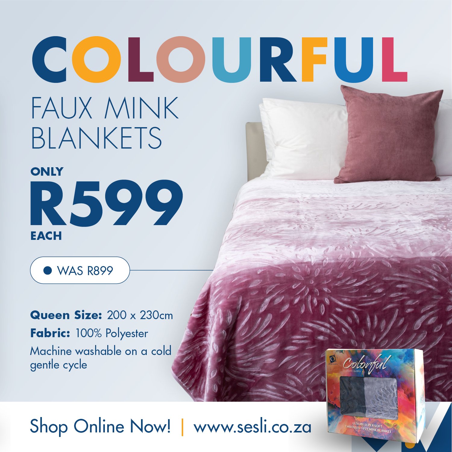 Sesli Blankets Home on X Our in store promotions are on fire Warm up with our Colourful Faux Mink Blankets now just R599 each. Plus buy two and get