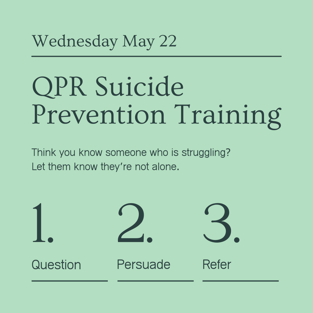 Mark your calendars now for QPR Training on Wednesday May 22 in 010 Student Center - learn how to save a life. ⁠

Visit the event page for more information: events.wayne.edu/2024/05/22/qpr…⁠

@WSUCOSW  #MentalHealthAwarenessMonth