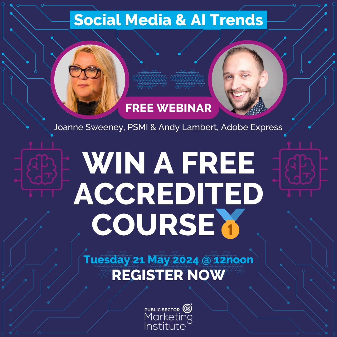 Exciting news alert! 🚨 Social Media & AI Trends Webinar + Website Launch! 🌐✨ Here's an extra treat: by joining us, you'll get a chance to win a FREE accredited course! 🎓✨ Register now! 🔗 bit.ly/WaitlistRegist… #FreeWebinar #WebsiteLaunch