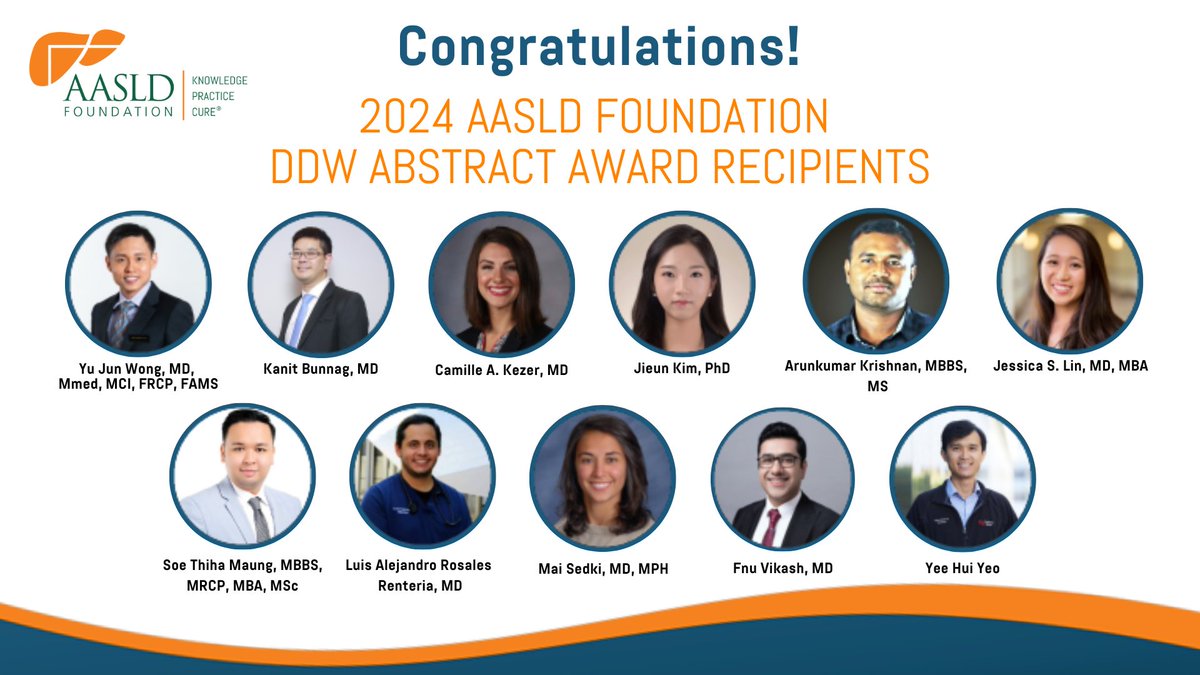 Congratulations to our AASLD Foundation #DDW2024 abstract awardees! aasldfoundation.org/2024-aasld-fou…