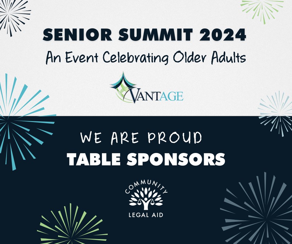 Community Legal Aid is a proud Table Sponsor today at the 2024 Senior Summit, an event that celebrates older adults and takes an in-depth look at the national and local best practices in senior services. 👏

Learn more about this event ➜ vantageaging.org/events/senior-…