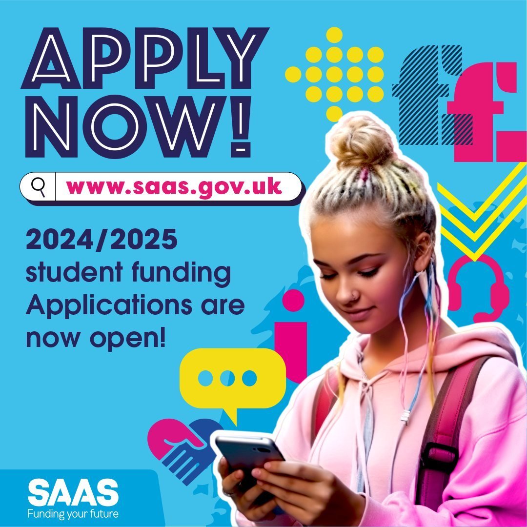UWS freshers - ensure your journey to uni is smooth sailing by securing your funding early. Apply to @saastweet before 30 June deadline and enjoy a stress-free summer! 🗓️ Apply at saas.gov.uk 📲 #StartWithSAAS #LifeAtUWS