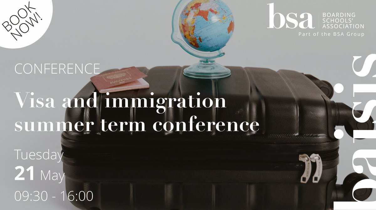 Don’t miss next week’s virtual BSA/BAISIS summer Visa and Immigration conference taking place on Tuesday May 21, 09:30 – 16:00. For further information, or to book a place, please visit ow.ly/MguI50RfVHU Sponsored by @igtm_app
