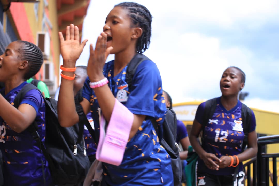 Zambia U17 Women's National Team arriving at St. Mary's Stadium, Kitende. #WomenFootballUG #UGAZAM