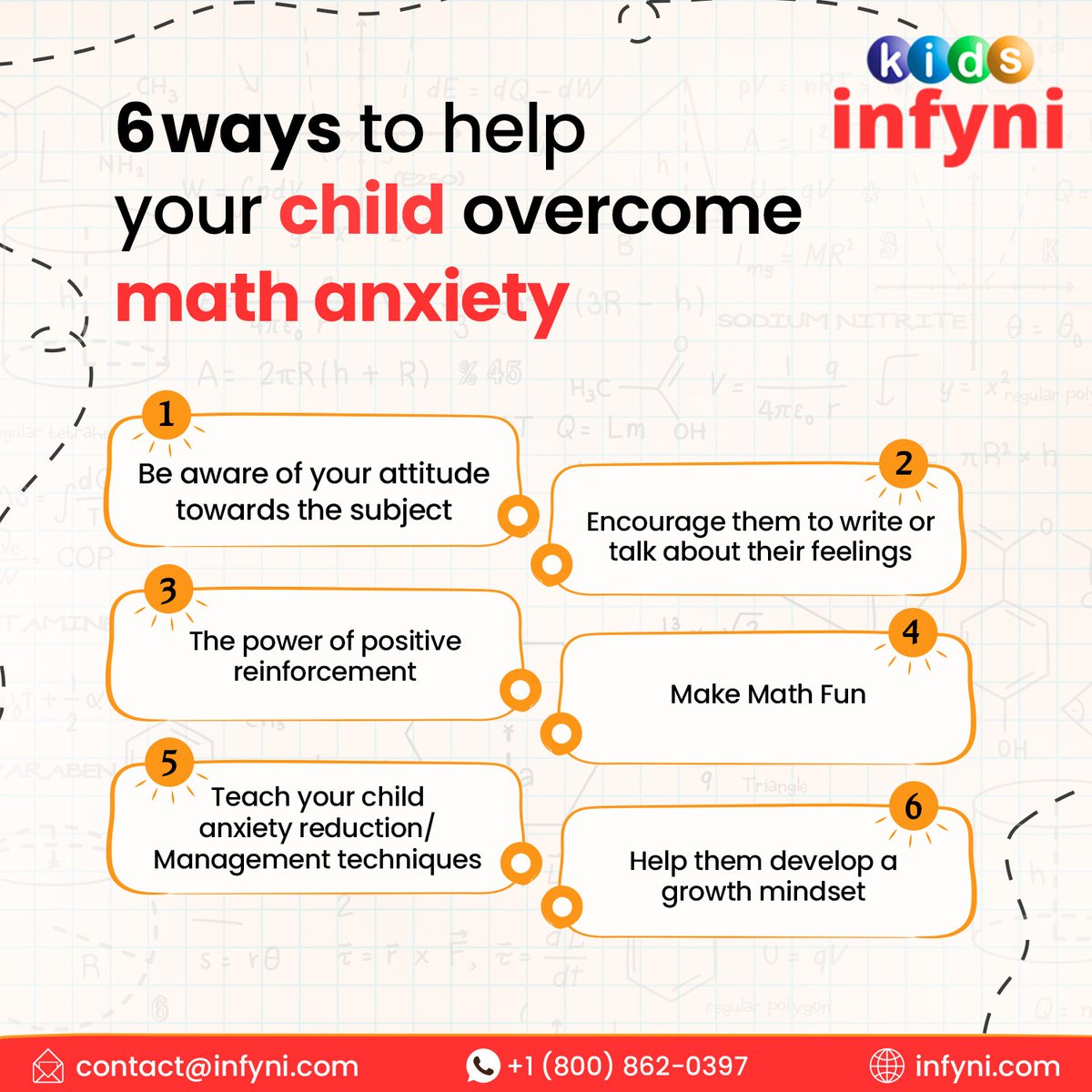 Ease your child's math worries with Infynikids.com supportive strategies and friendly learning environment

#infyni #infynikids #maths #mathsisfun #mathstutor #mathskills #mathematics #onlinecourses #Onlinecoursesforkids #onlineclasses #Onlineclassesforkids