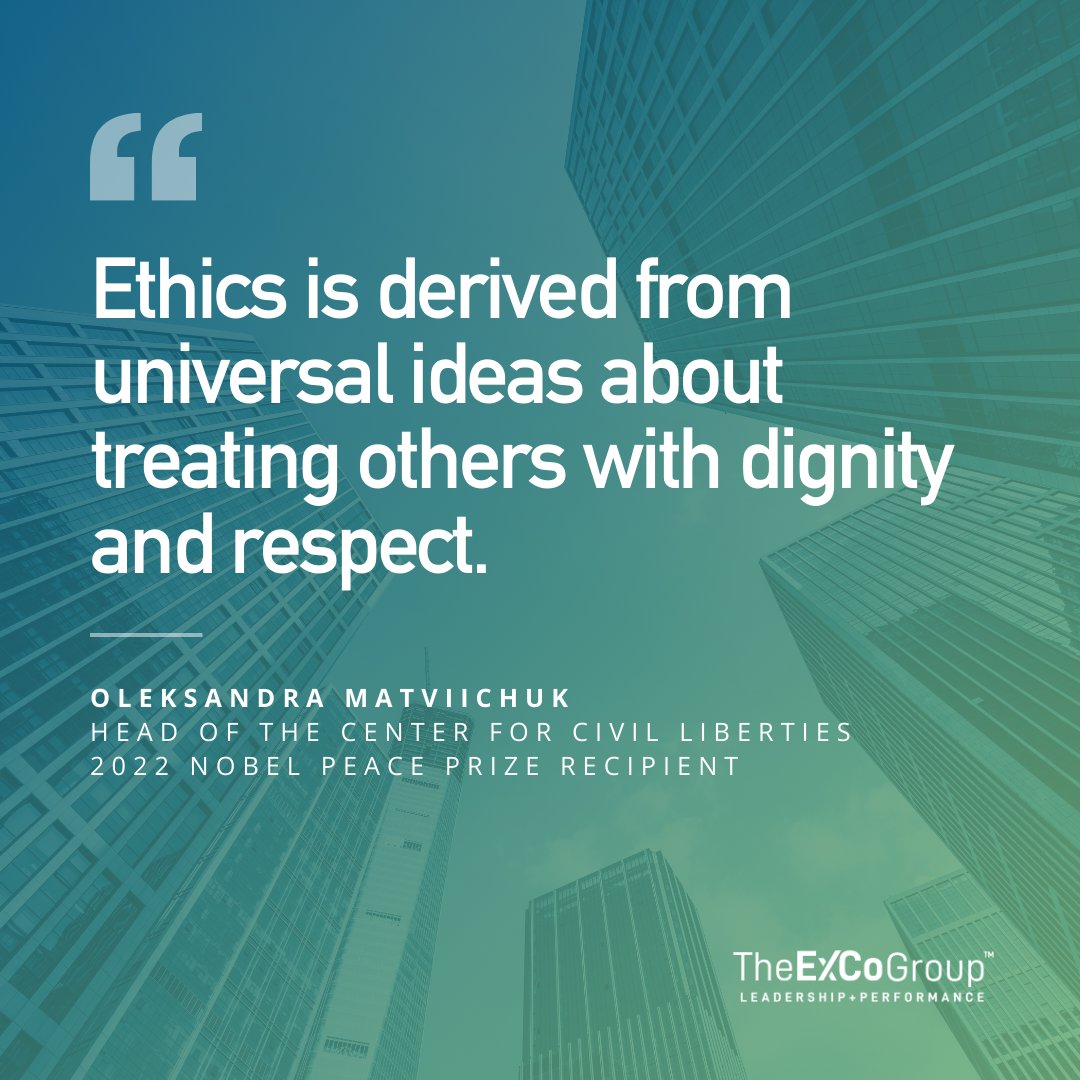 The ExCo Group (@excoleadership) on Twitter photo Ethics is about following the Golden Rule: treat people the way you want to be treated.
@Avalaina, Nobel Peace Prize winner of 2022, on ethically driven leadership w <a href="/ExCoLeadership/">The ExCo Group</a>'s <a href="/DrALauterbach/">A. Lauterbach</a>.
đź”— hubs.la/Q02rvkpg0
#EthicalLeadership #ExCoLeadership Ethics is about following the Golden Rule: treat people the way you want to be treated.
@Avalaina, Nobel Peace Prize winner of 2022, on ethically driven leadership w <a href="/ExCoLeadership/">The ExCo Group</a>'s <a href="/DrALauterbach/">A. Lauterbach</a>.
đź”— hubs.la/Q02rvkpg0
#EthicalLeadership #ExCoLeadership